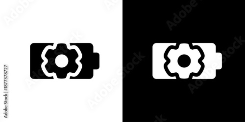 バッテリー設定・管理マークのアイコン（ベクター）