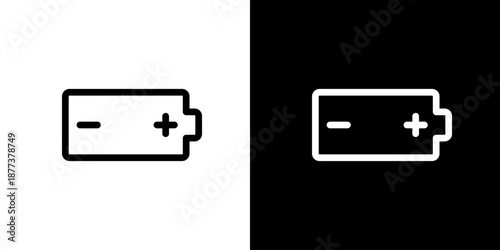 バッテリー・プラス／マイナスのシンプルアイコン（ベクター）