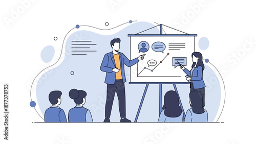 Business Presentation Meeting: Teamwork, Strategy, and Growth Analysis