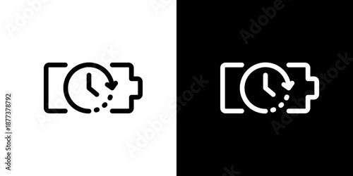 バッテリー残量・充電時間のアイコン（ベクター）