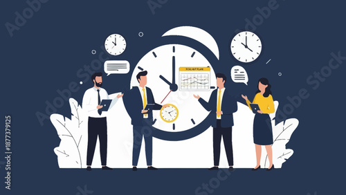 Business Team Meeting for Time Management and Planning