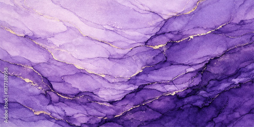 Elegant purple marble watercolor textures flow together, creating a calm and luxurious abstract background