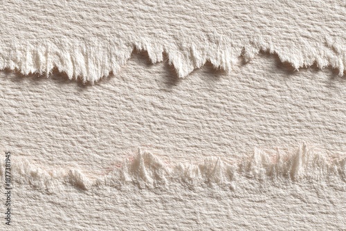 Off-White Fabric Fringe Texture Close-Up for Apparel and Fabric Decoration
