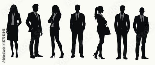  silhouettes of diverse professionals standing confidently