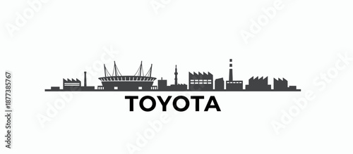 Toyota Japan city skyline silhouette vector illustration