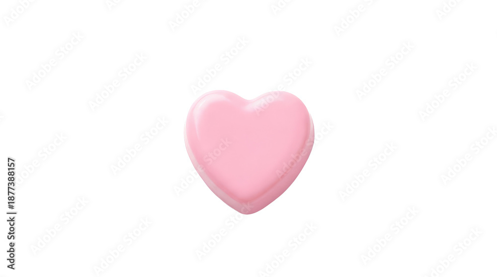 Fototapeta premium Happy valentine's day a soft pink heart symbolizing love and affection for the special day on white and transparent