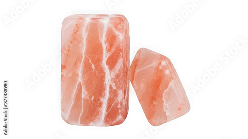Wallpaper Mural Two distinct pink himalayan salt pieces, one cylindrical and one raw crystal, isolated on transparent background. Torontodigital.ca