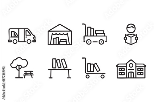 Public library transport interface symbols for school outreach programs