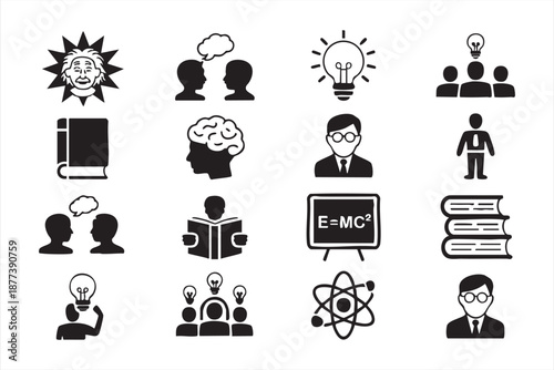 Learning platform interface symbols for physics lessons and idea tools
