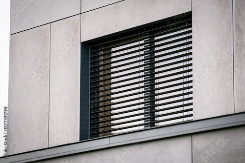 Automatic outside window blinds in a modern private house