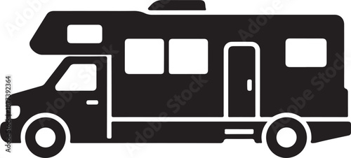 RV Motorhome Silhouette Icon Mobile Home Vehicle