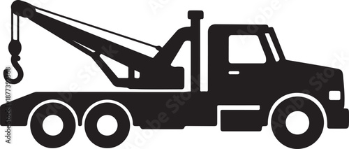 Tow Truck Silhouette Icon Vehicle Recovery Transport