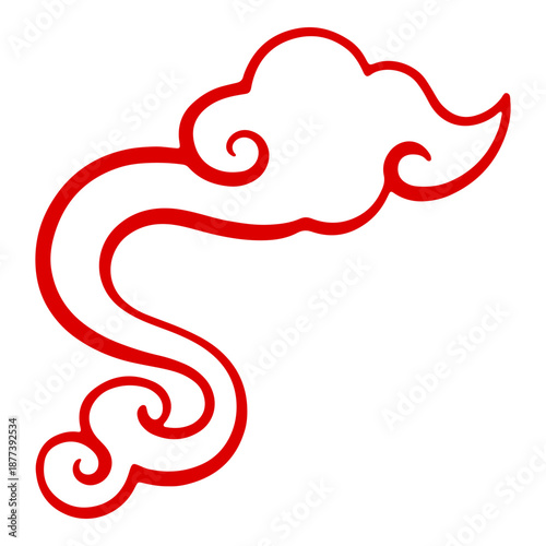 Chinese Red Cloud Corner Ornament