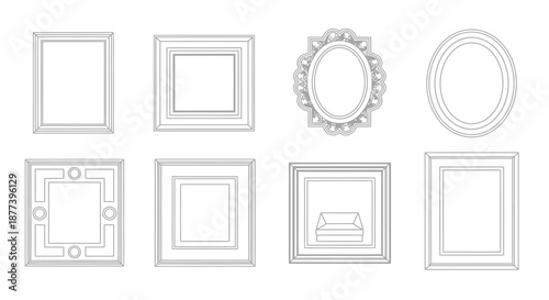 Collection of diverse picture frames Vector