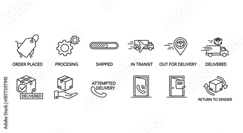 Order tracking process Vector
