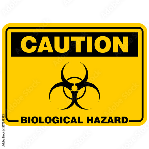 Caution, Biological Hazard, sign vector