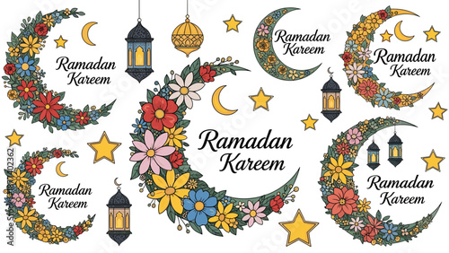 Ramadan Kareem Islamic Holiday Decoration Elements