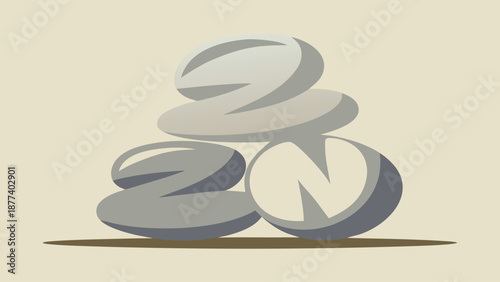 A serene vector illustration representing zen, perfect for projects requiring a peaceful and calming visual element.