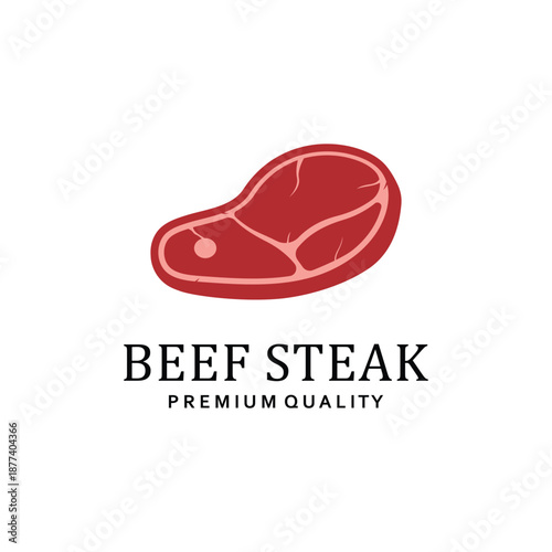 Simple Illustration Design of Beef Steak