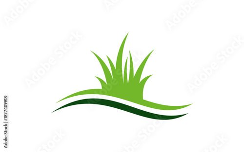 landscape logo for lawn or gardening business design template