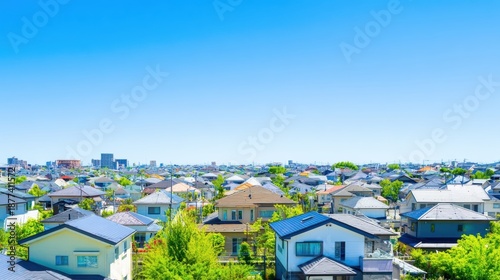 青空が広がる住宅街