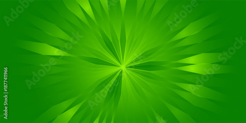 Abstract Green Starburst Background with Radiating Light