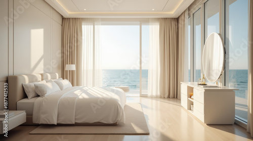 Luxury Travel Lifestyle In A Minimal Interior With Soft Morning Light.