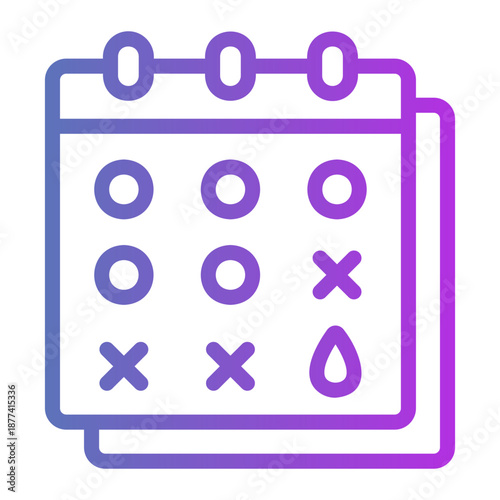 Menstrual Cycle Line Gradient Icon