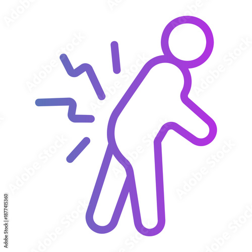 pelvic pain Line Gradient Icon