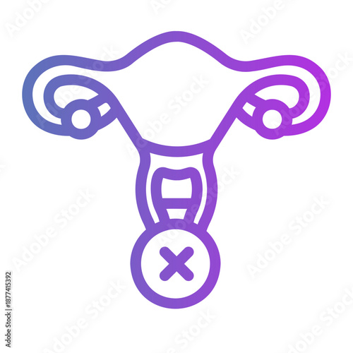 uterus Line Gradient Icon