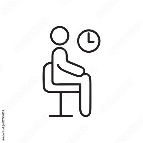 Waiting room line icon, outline vector sign, linear style pictogram isolated on white. Symbol, logo illustration. Pixel perfect vector graphics
