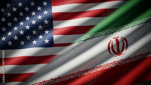 Usa and iran flag