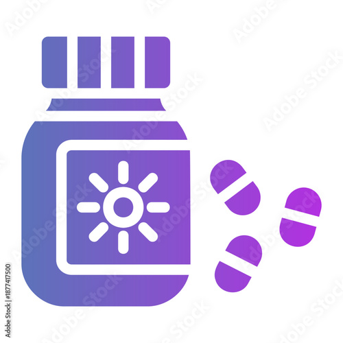 vitamin d supplement Line Gradient Icon