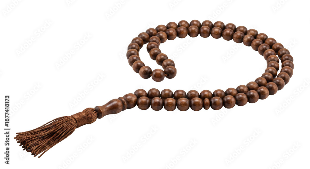 Obraz premium Realistic tasbih beads with tassel for islamic designs