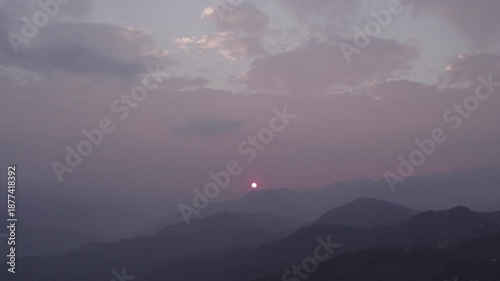 Sunset in the mountains, Rudraprayag, Uttarakhand, India