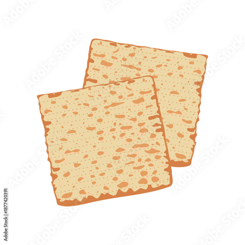 Jewish matzah bread. Traditional food for Passover holiday. matzah, a dry bread cake made from wheat flour, allowed for consumption during Jewish holiday of Passover.