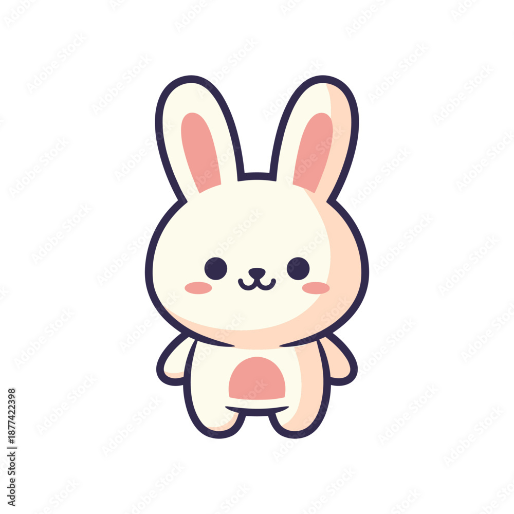 Obraz premium Adorable Cartoon Bunny Vector Illustration