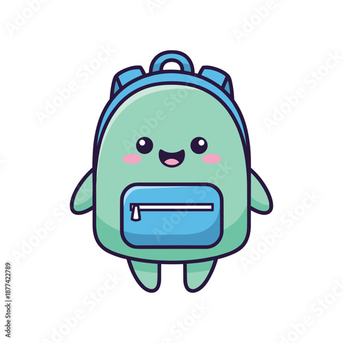 Cute Cartoon Backpack Character Illustration