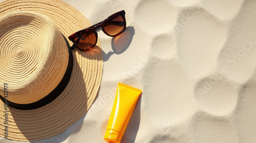 Clean Minimal Composition For A Summer Vacation Concept.