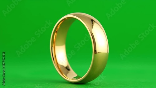 Single golden ring rotating slowly