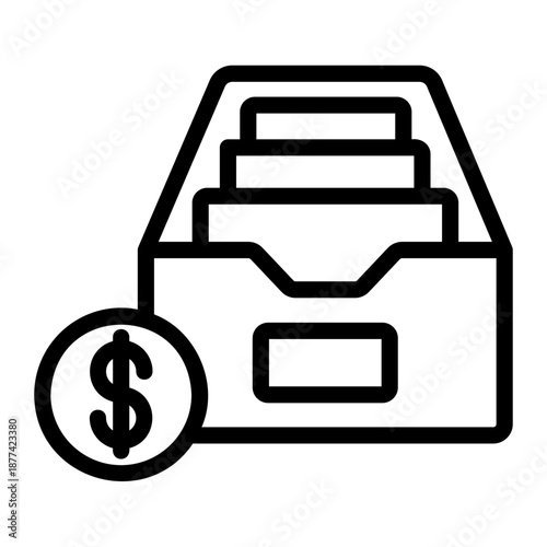 Financial file cabinet Line Icon