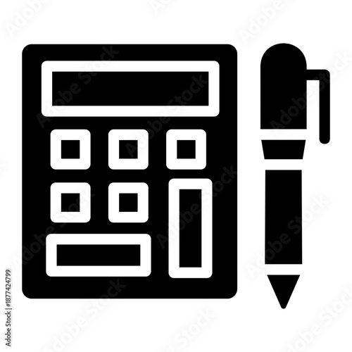 Calculator pen Solid icon