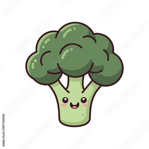 Cute Cartoon Broccoli Character Illustration