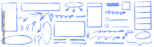 Expressive underline drawn by hand with pen texture for strong highlight. Each arrow adds motion, repeating the underline rhythm, and the arrow reads like a fast pen highlight