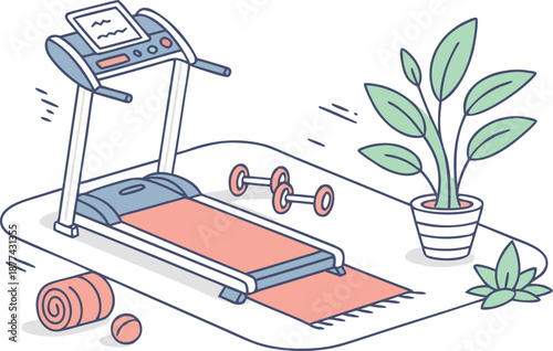 home gym vector illustration fitness equipmen