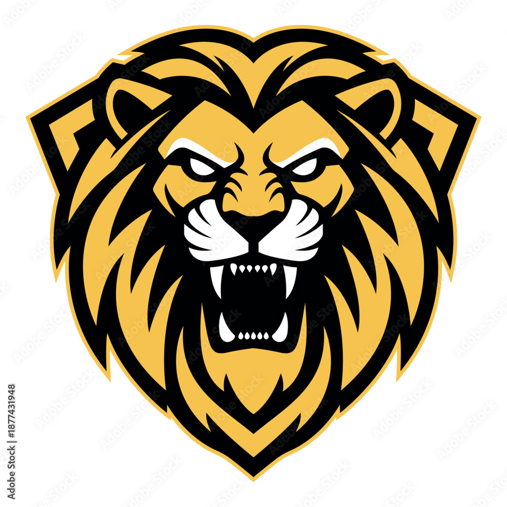 Fototapeta premium Lion Head Mascot Logo Vector Illustration Editable Vector Logo Template