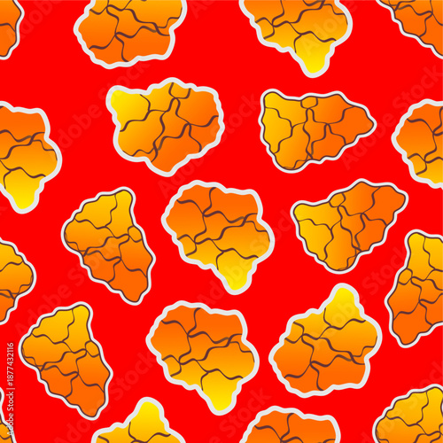 Fried chicken seamless pattern background. Fried chicken chest pattern. Cartoon fried chicken pattern background. Fast food pattern background.