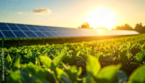 Clean energy solar panels supporting green farming and environmental sustainability