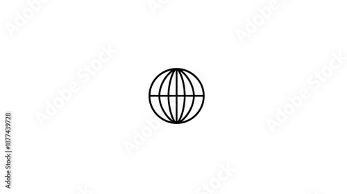 A simplified, minimalist representation of the Earth, a globe design with meridians and parallels