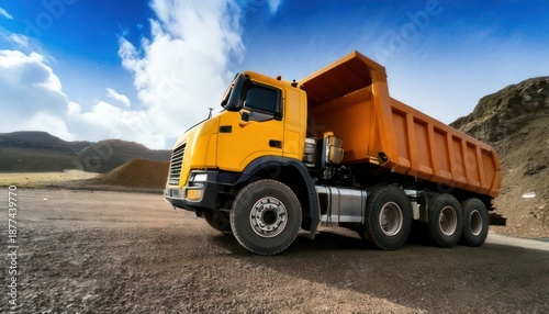 Heavy Duty Dump Truck on Construction Site.